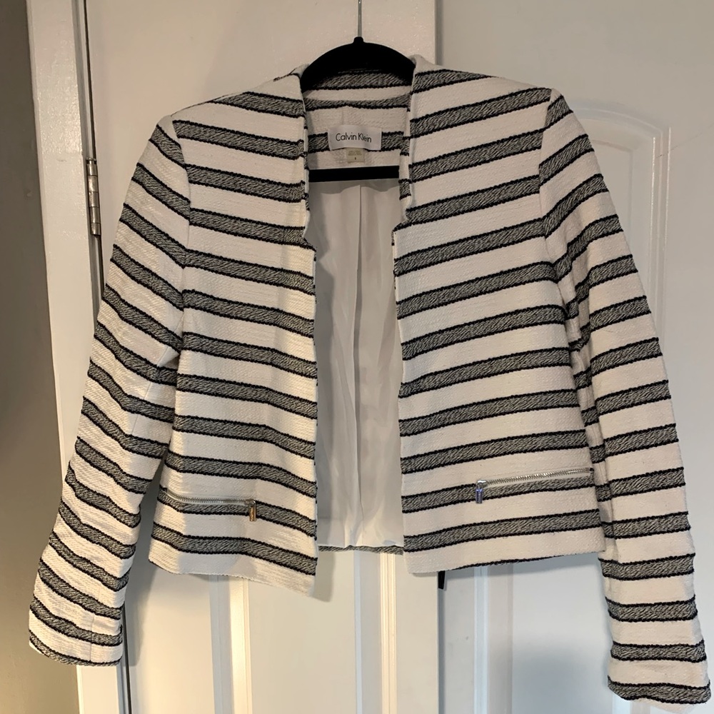 Calvin Klein Stripped Blazer, Size 8